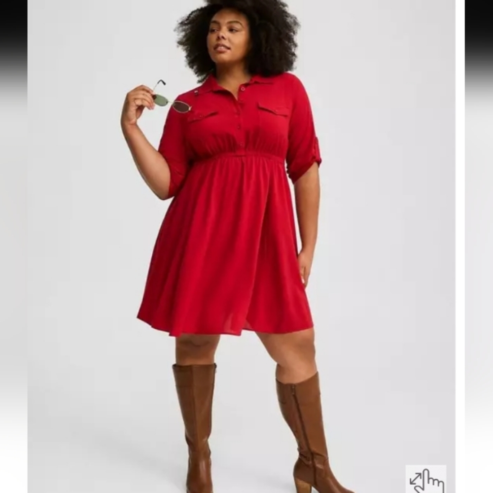 NWT Torrid Red Shirt Dress 2 2X 18-20